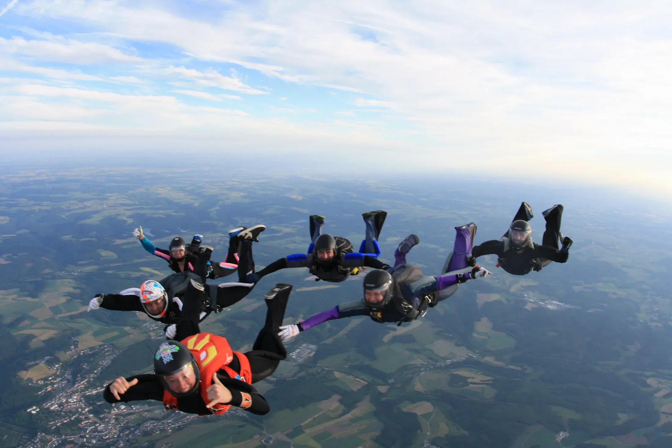 Sport jumpers exiting the aircraft
