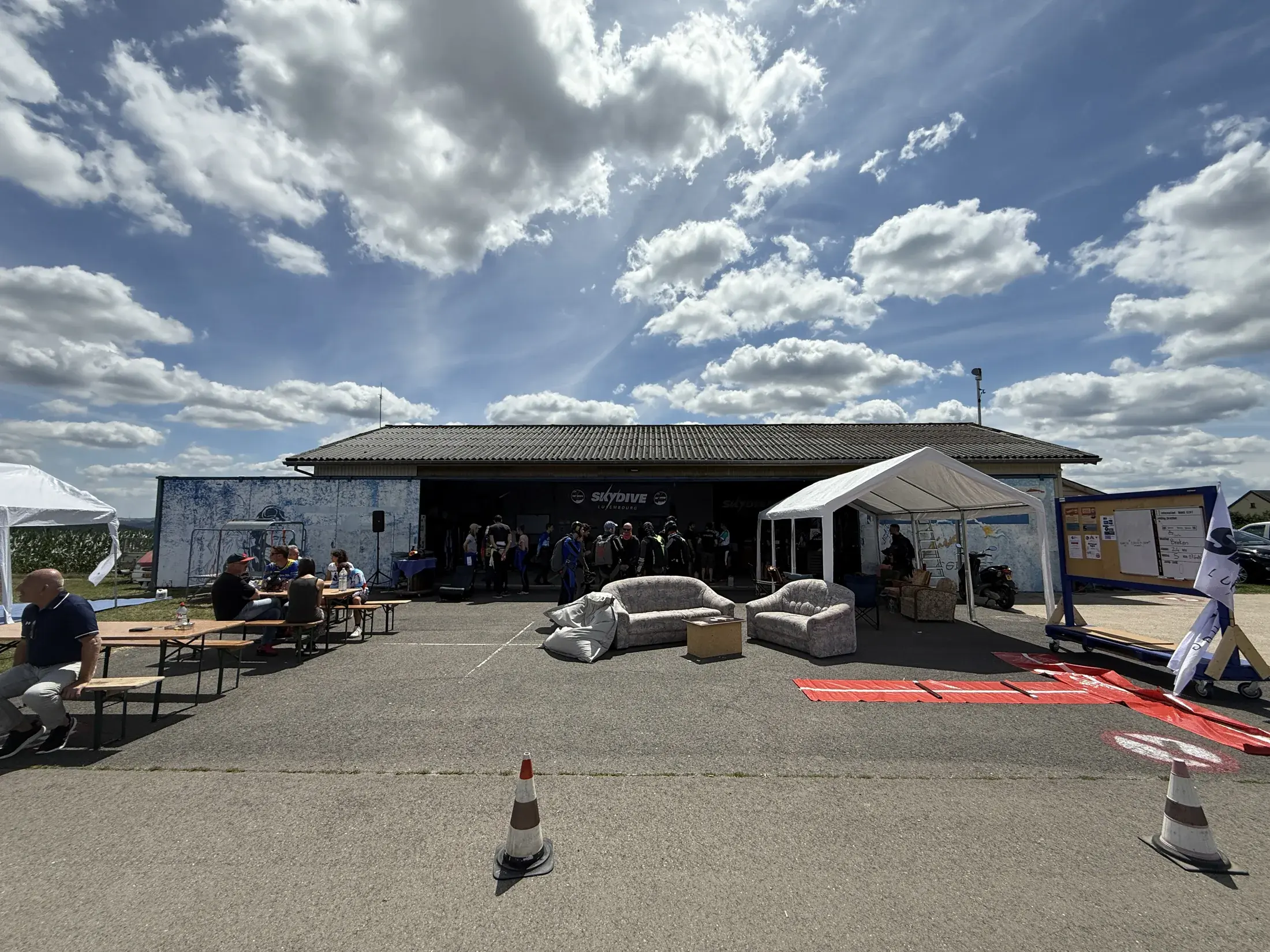 Hangar and clubhouse