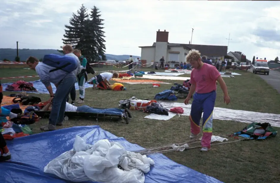 Parachute equipment at the dropzone